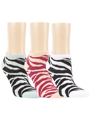 Damestrømpe - Sneaker - Bambus - Zebra - 3 Farver