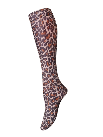 Dame knæstrømpe - Sneaky Fox - Leopard - Natural