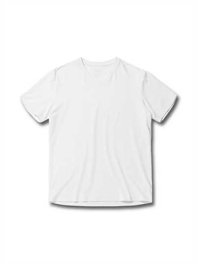 Herre V-hals T-shirt - Panos Emporio - Bambus - Øko. bomuld - Hvid