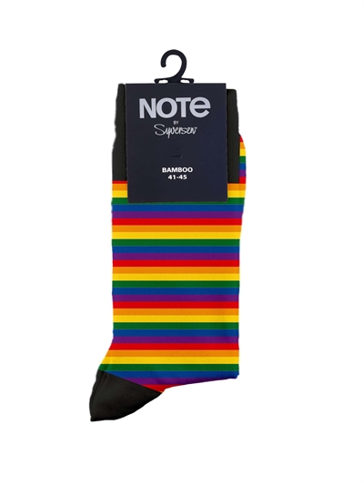 Herrestrømpe - Note - Pride - Regnbuefarver