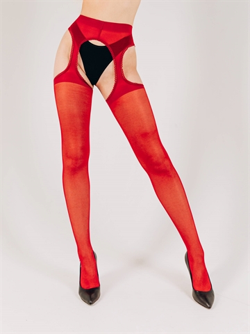 Strømpebukser - Strip Panty - Giulia - Love Chic 20 - Rød