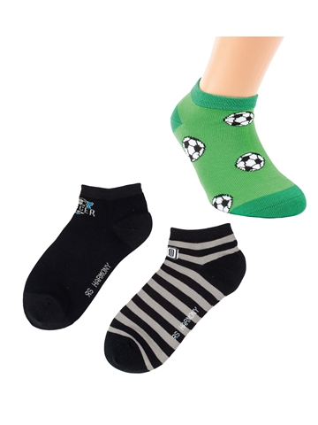 Børnestrømpe  Sneaker - Soccer - Grøn / Sort / Grå