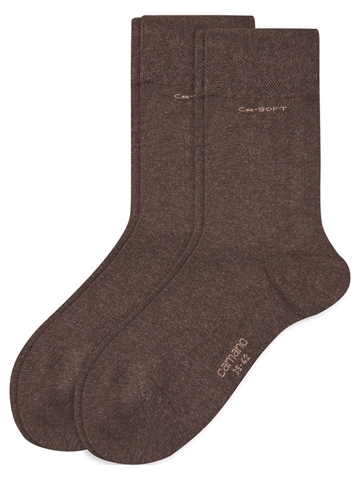 Unisexstrømpe - Camano Soft Socks - Mørkebrun Melange