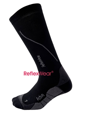Reflexwear - Unisex - Tynde Sports Kompressionsstrømper - Sort
