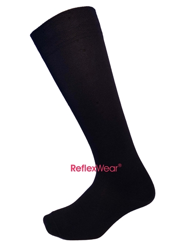 Reflexwear - Unisex - Tynde Comfort og Diabetes knæstrømper - Sort