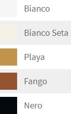 Bianco, Bianco Seta, Playa, Fango og Nero (sort)