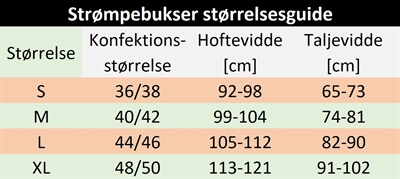 Størrelsesguide Størrelsesguide